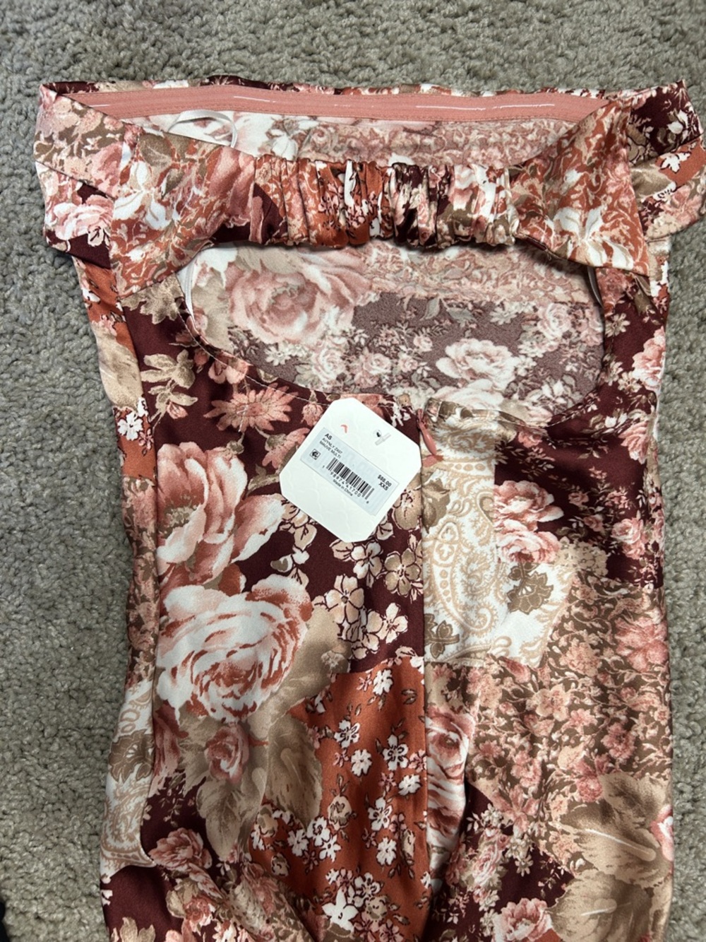 Altar'd State Floral Maxi Dress in Rose, Mauve, Cream - Picture 4 of 4